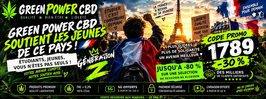 Green Power CBD soutient la jeunesse française : solidarité avec les lycéens, les étudiants et la Génération Z
